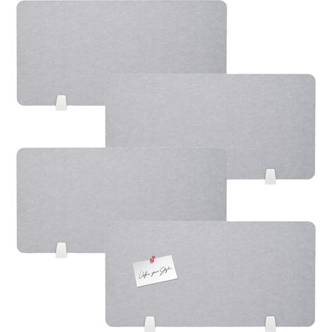 4 pièces Pare-Vue pour Bureau, 40 80 cm découpable Cloison, séparateur de Bureau Autonome, cloison de Table en Feutre, pour Bureaux et Tables de Travail, épaisseur 9 mm, Gris (1/5)