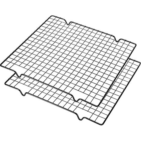 Lot de 2 Grilles de refroidissement, Acier inoxydable, Pieds stables, Circulation d'air, Pour gâteau et pain (1/5)