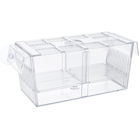 Caja De Cría Flotante Para Alevines - Acrylico Transparente 3 Compartimentos 22 X 9 5 X 10 Cm (1/5)