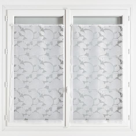 Modulable en maille avec motifs ginkgos Blanc 45x120 cm