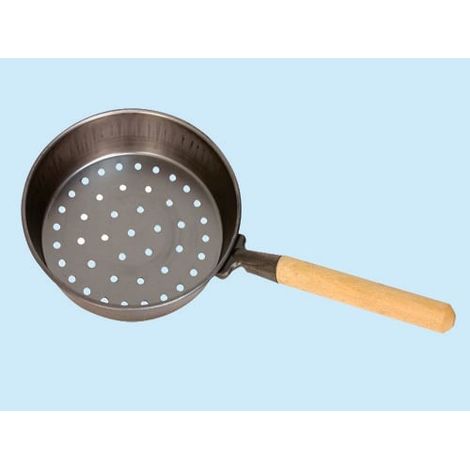 Padella in ferro per castagne con manico legno diam.30 cm   Conf. 3 Pz