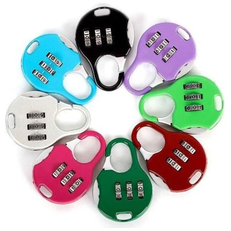 Lot de 7 mini cadenas à combinaison réinitialisable 3 chiffres Pour bagages de voyage Couleurs variées (1/5)