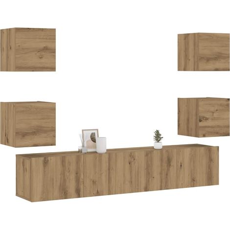 TV-Wandschränke 6 Stk. Artisan-Eiche Holzwerkstoff