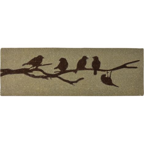 Paillasson rectangulaire à motifs oiseaux - L 120 x l 40 x H 1,8 cm - Modèle aléatoire - Livraison gratuite