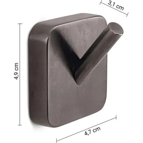 Badewandhaken Tonga 2er Set gun metal, selbstklebend, 4,9 x 4,7 x 3,1 cm (1/2)