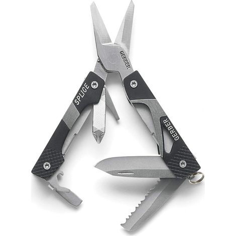 Gerber Strumento multiuso con forbici, 8 Funzioni, Splice Pocket Tool, Alluminio/Acciaio inox, Nero, 31-000013 (1/3)