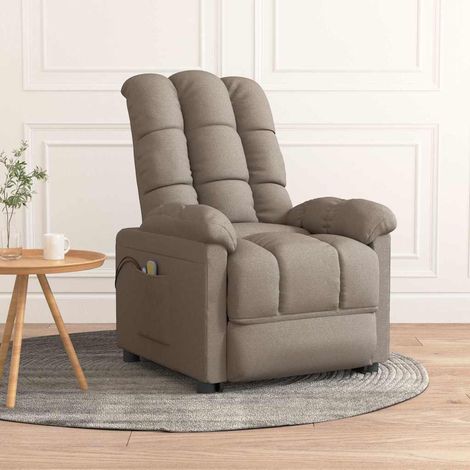 Fauteuil électrique de massage-Chaise de relaxation-Fauteuil Relax Taupe Tissu 438471 (1/5)