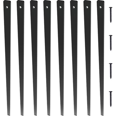 Garde-corps en aluminium pour escalier, 82 cm x 2,5 cm x 0,5 cm, lot de 51 poteaux décoratifs plats avec vis, finition noire satinée, pour terrasse et porche. (1/5)