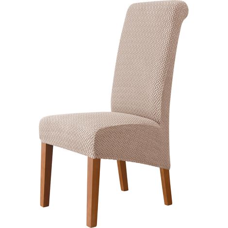 Housse de Chaise XL Extensible 4 Pièces pour Décor Salle à Manger Hôtel Cuisine,Chameau (1/5)