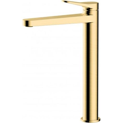 RAK Petit Round Brushed Gold Tall Basin Mixer Tap - RAKPER3003G (1/2)