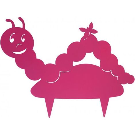 PICCHETTO DECORATIVO A FORMA DI BRUCO FUCSIA METALLO 50.2X30 CM DECORAZIONE GIARDINO