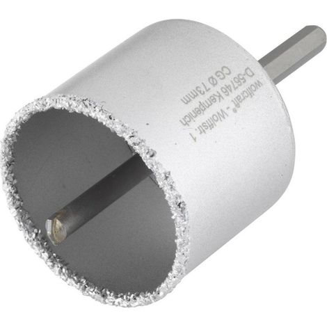 wolfcraft - Sierra de corona con metal duro con vástago y broca, diámetro 73 mm ,profundidad de corte 55 mm - ref.3897000 (1/2)