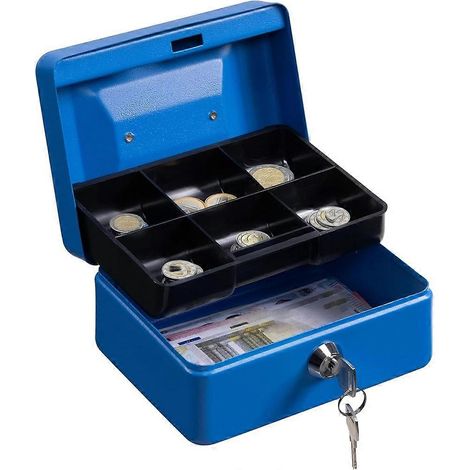Spardose mit Schlüssel – Münzbox mit Schloss – Kleine, abschließbare Spardose mit Fach für Münzen und Scheine (1/5)