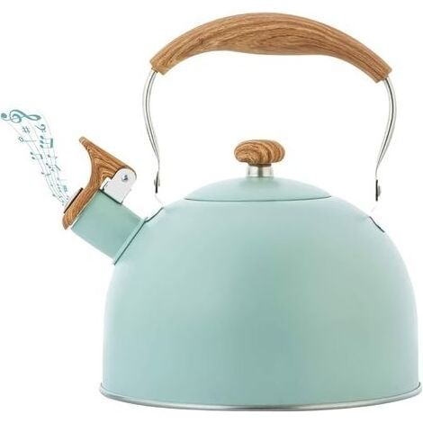 Bouilloire théière sifflante 2,5 L avec poignée ergonomique Bouilloire en acier inoxydable Bouilloire à thé à induction Bouilloire sifflante pour toutes les plaques de cuisson à gaz Plaques de cuisson (1/5)