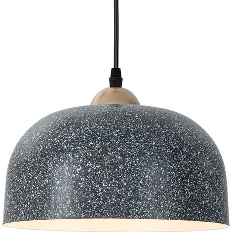 Plafonnier avec cable de suspension reglable et culot e27 lampe suspendue gris