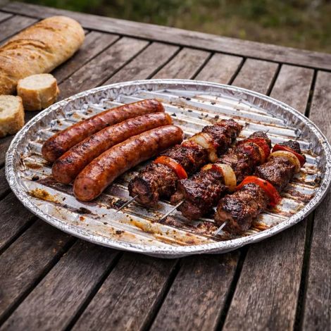 Lot de 3 plateaux en aluminium pour barbecue Ø35 cm (1/5)