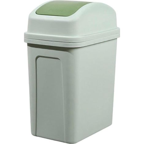 Poubelle 20 litres (55 gal) en plastique vert à couvercle basculant compacte amovible et facile à nettoyer (1/5)