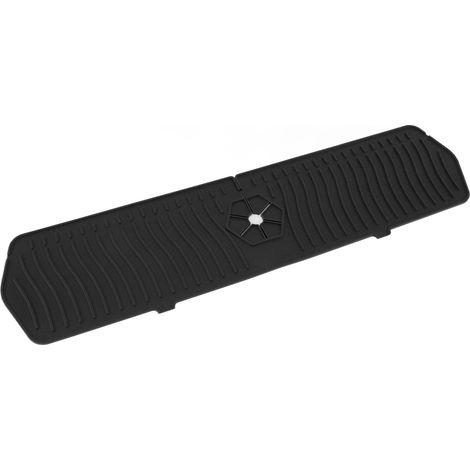 Couvercle de robinet en silicone, couvercle d'évier de cuisine en silicone, plateau éponge en silicone, support de robinet, grande taille 61 cm, noir (1/5)