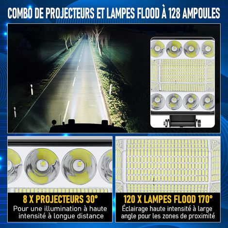 luci da lavoro a LED da 4 pollici, 12 V, 24 V, 132 W, per fuoristrada, auto, camion, SUV, 4x4, trattori, fendinebbia (1/4)