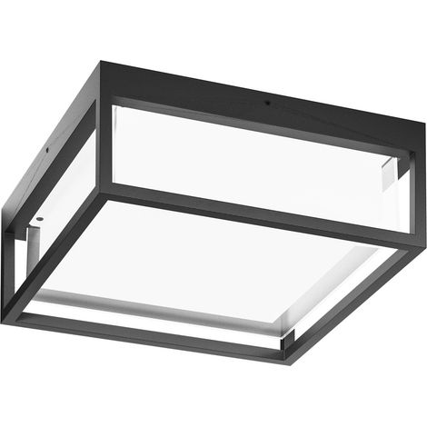 Plafonnier Led Ges2091 20W En Aluminium Gris Anthracite Cct 3000K/4000K/5000K Ip65 - Plafonnier Extérieur Diffus - Gealuce (1/2)