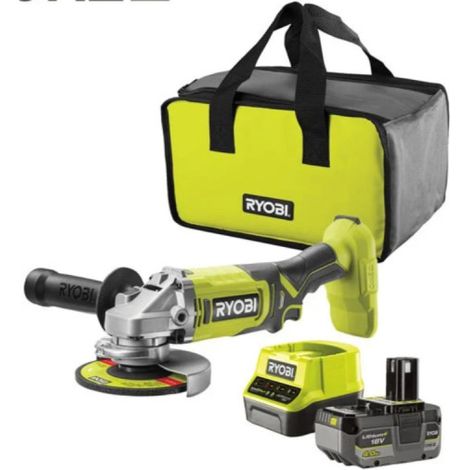 Meuleuse d'angle 18V RYOBI - 125mm - Batterie 4,0Ah - Chargeur RAG18125-1C40S