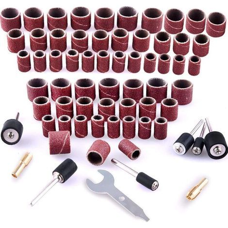 531 Pièces Tambour de Poncage Ensemble pour Outils Rotatifs, avec 504 Pièces Tambour de Poncage 24 Pièces Tambour Mandrinet 2 Pièces Mandrin à Serrage Automatique (1/3)