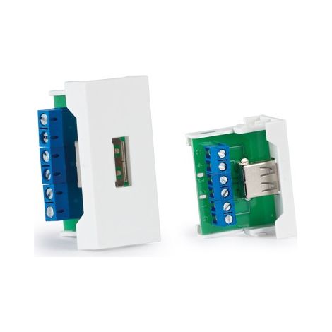 Panneau Fonestar WP-32U Prise USB A, 1/2 panneau de connexion, dimensions 22,5 x 45 x 33,3 mm.
