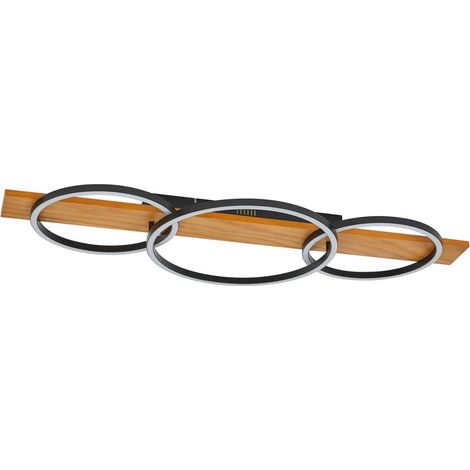 Lindby Lámpara de techo LED 'Galad' en Marrón Madera