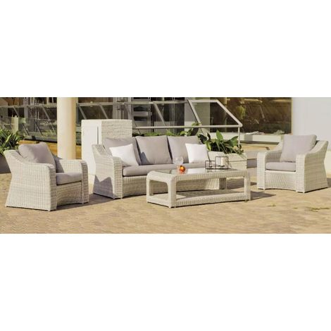 Conjunto sofá 3 plazas + 2 sillones con cojines + mesa de centro Celebes-8 Médula Luxe. (1/2)