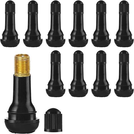 100 Pièces Valve Tubeless TR414 Pour Pneu Voiture, Valve Auto en Caoutchouc Snap-in Pour Jantes, Compatible Avec Voiture et Moto (Noir) (1/5)