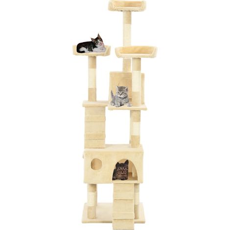 Maison Exclusive - Arbre à chat avec griffoirs en sisal 170 cm Beige (1/5)
