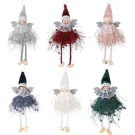 Sapin de Noël Pendentifs Suspendus Ornements Pendentif Ange de Noel Pendentif Décorations à Suspendre pour Sapin de Noël Décorations Suspensions pour Sapin de Noël pour Fête de Noël, 6 Pièces (1/5)