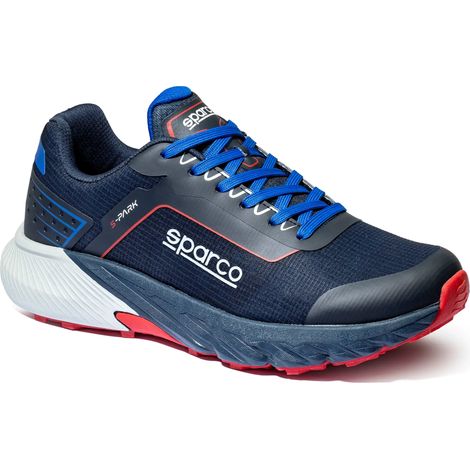 Scarpe da Lavoro Sparco S-Park Salou – Comfort Professionale Ultraleggero (Senza Puntale) - Colore: Blu Scuro / Rosso - Taglia: 44