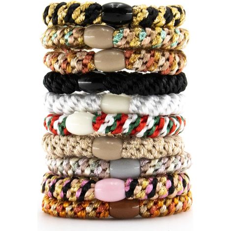 10 Pcs élastique Cheveux,Chouchou Cheveux élastique，Elastique Cheveux Tressé Multicolore,Bandeaux de Cheveux à la Mode pour Filles，Femmes et Enfants (1/5)