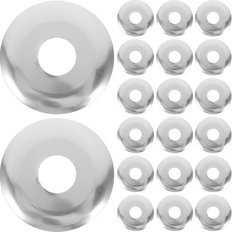 30 Pièces Rosace de Gicleur Encastré 1/2 Pouce en Acier Modèle Simple Couche Extensible, Profil Fin et Plat, Cache Marques, Argenté, pour Têtes et Buses (1/5)
