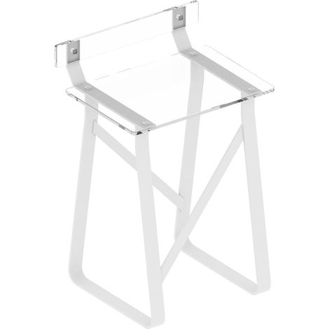 BELTRAN 1907 TABURETE Banqueta Blanco Con Respaldo Asiento Metacrilato Manhattan - ref: 064-1907