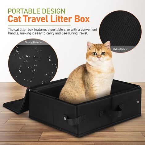 Sac à litière / Bac à litière en tissu pliable pour chat — Toilettes et bac à litière portables pour le voyage (1/5)