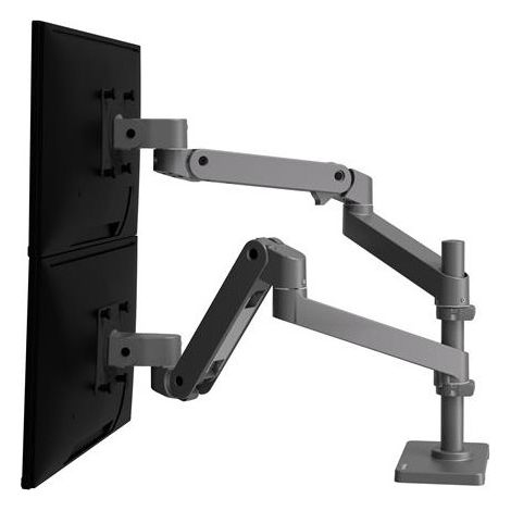 Ergotron – LX Pro Premium Bras Vertical empilable Double écran, Support de Bureau VESA – pour 2 écrans jusqu'à 27 Pouces, de 4 à 10 (1/5)