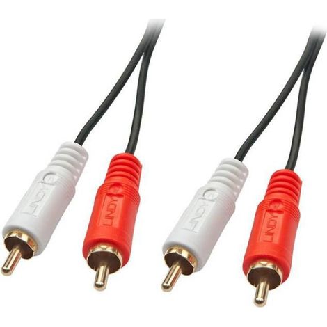 Câble audio Premium - - 2x RCA mâle vers 2x RCA mâle - 5m - Noir - Câble coaxial à double blindage (1/3)