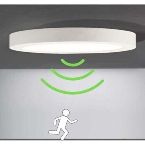 BARKBUSTERSPlafonnier Plafonnier LED avec Détecteur de Mouvement Lampe de Lumière Automatique pour Extérieur Balcon Garage Entrée Couloir Luminaire rond Facile à Installer Lampe de Plafond 6000K Blanc (1/3)
