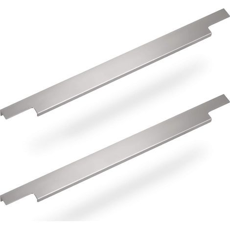 2er-Set – Möbelgriff – Schrankgriff – Verdeckte Montage – Aluminium matt verchromt – Für Küche und Wohnzimmer – Silber – 145 x 36 x 18 cm (1/5)