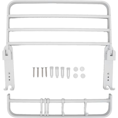 Porte-serviette mural en aluminium blanc pour salle de bain et cuisine, étagère à serviettes suspendue (1/5)