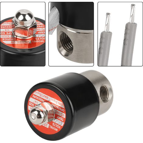 Électrovanne électrique normalement fermée G1/4" en acier inoxydable 304, 12 V CC (1/5)