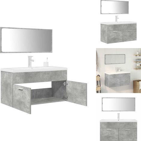 Ensemble de meubles de salle de bain 3 pcs gris béton - Ensemble De Meubles De Salle De Bain - Ensembles De Meubles De Salle De Bain - Armoire De Salle De Bain - Armoire De Rangement De Salle De Bain (1/5)