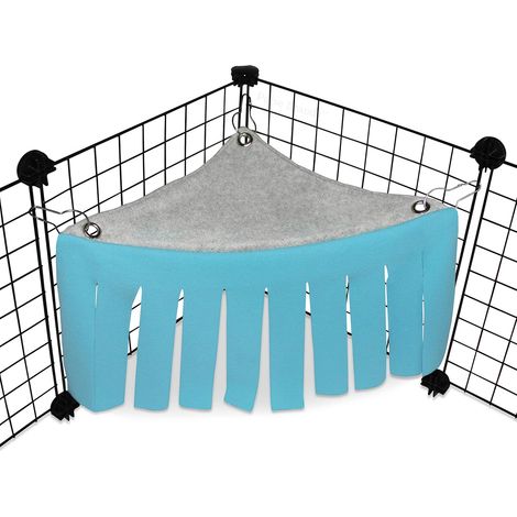 Cachette en polaire d'angle pour cochons d'Inde, furets, chinchillas, hérissons, lapins nains et autres petits animaux de compagnie - Accessoires et jouets (1/5)