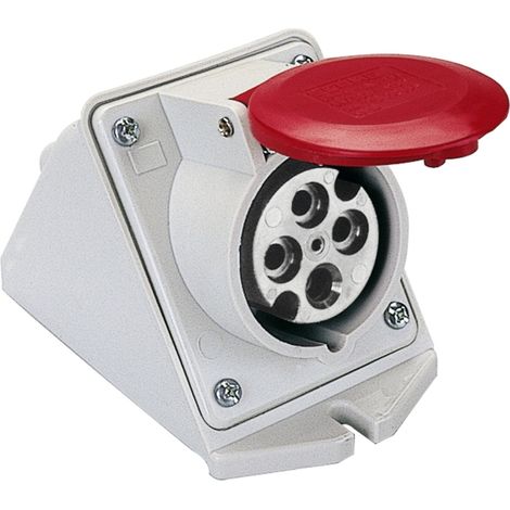 poly pool - presa inclinata da parete 16 a 3p+t ip44 rossa