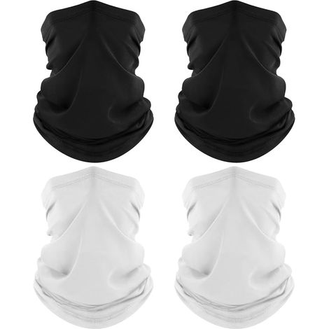 4 Pièces Cache-Cou, Tour de Cou Respirant Anti-UV Séchage Rapide, Bandana Multifonction pour Moto, Cyclisme, Homme et Femme (1/5)