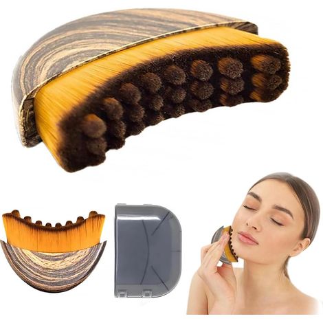 Brosse Drainage Lymphatique - Nylon - Pour Massage Visage Et Machoire - 8 x 6 cm - 1 Piece (1/5)