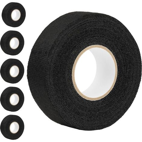 5er-Packung Textil-Kabelbinderbänder – Schwarz – 25 mm x 15 m – Hitzebeständig – Ideal zur Isolierung von elektrischen Kabeln in Autos und Motorrädern (1/5)