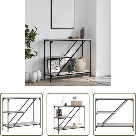 Holzwerkstoff - Konsolentisch Grau Sonoma 88,5x30x75 cm Holzwerkstoff (1/5)